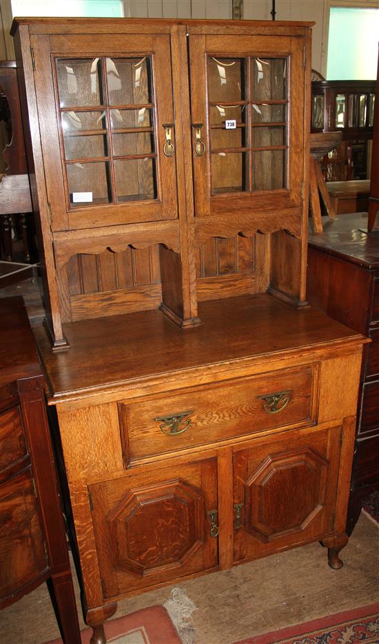 Jacobean style oak cabinet on chest